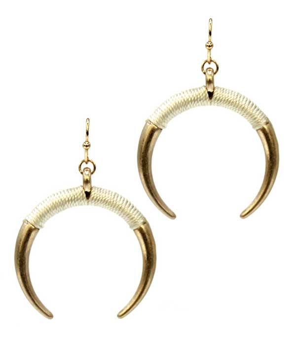 Thread  wrap metal earring