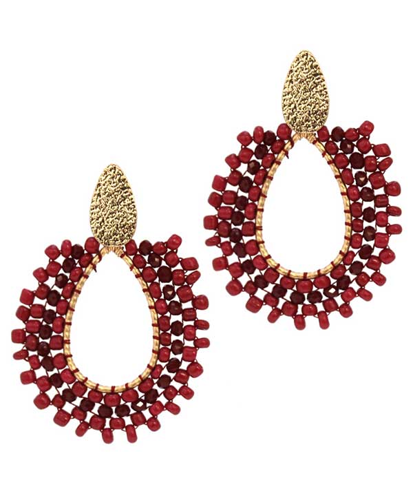 Multi stone chip teardrop earring