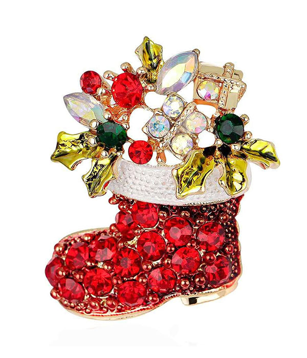 Christmas theme brooch - sock