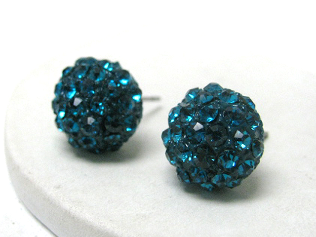 Crystal stud half ball earring