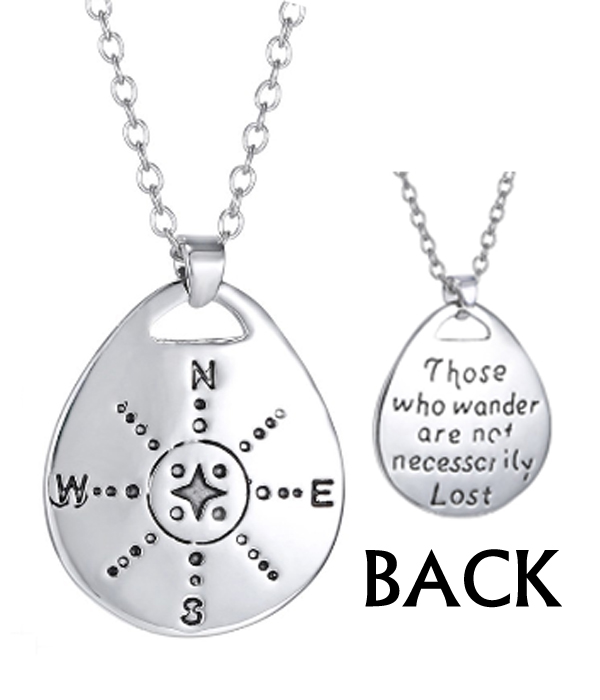 Compass message necklace