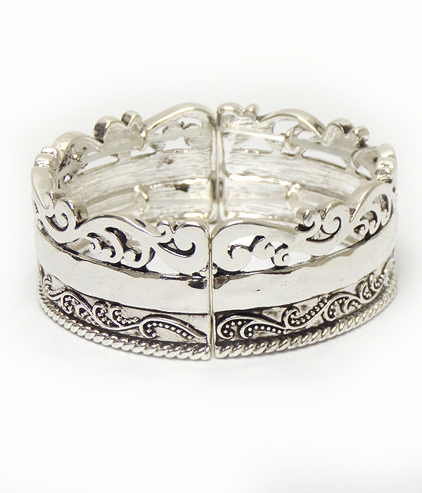 Designer texture metal bracelet