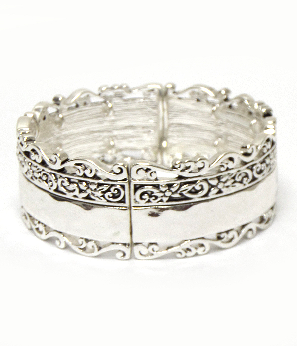 Designer texture metal bracelet