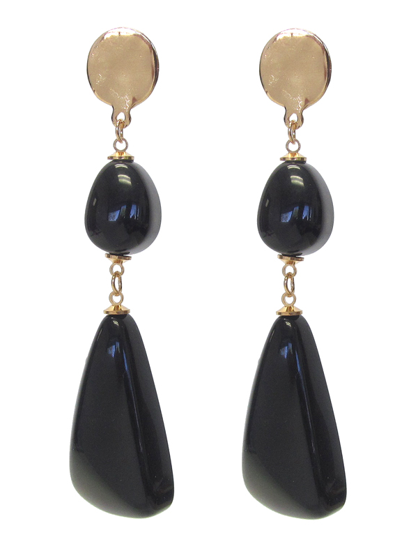 CHUNKY COLOR RESIN NUGGET DROP EARRING
