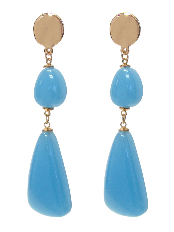 CHUNKY COLOR RESIN NUGGET DROP EARRING