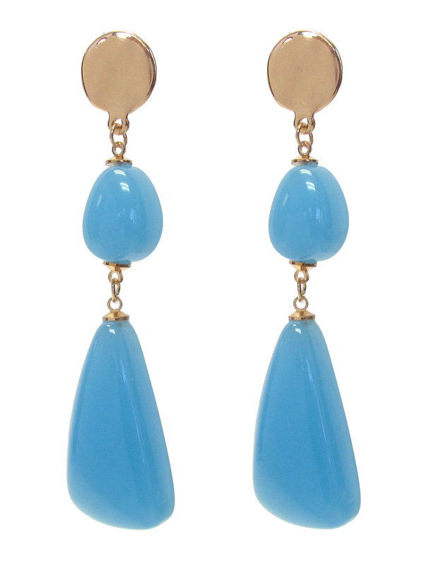 Chunky color resin nugget drop earring