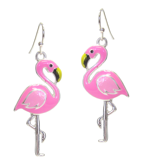 EPOXY FLAMINGO EARRING