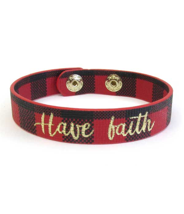 RELIGIOUS THEME LEATHERETTE BRACELET - HAVE FAITH