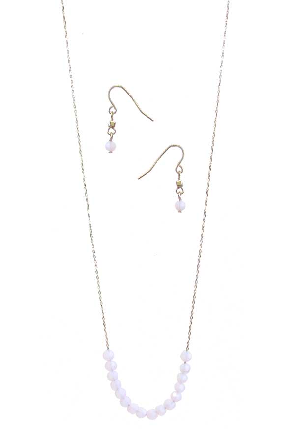 Multi facet glass bead necklace set