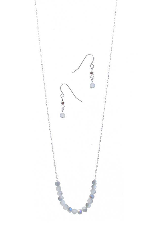 Multi facet glass bead necklace set