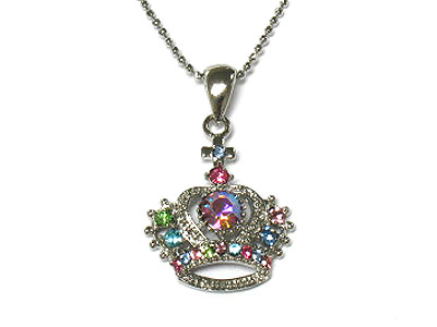Crystal crown necklace