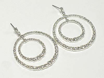 Rhinestone double round earring