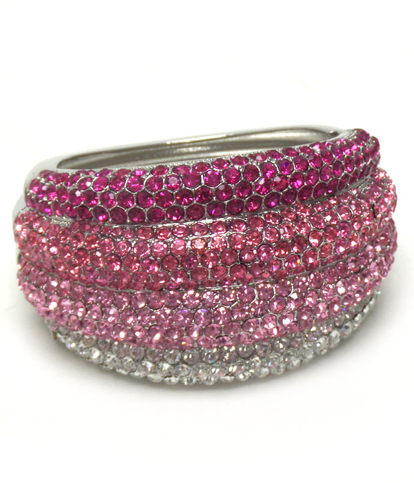 Four row crystals bangle