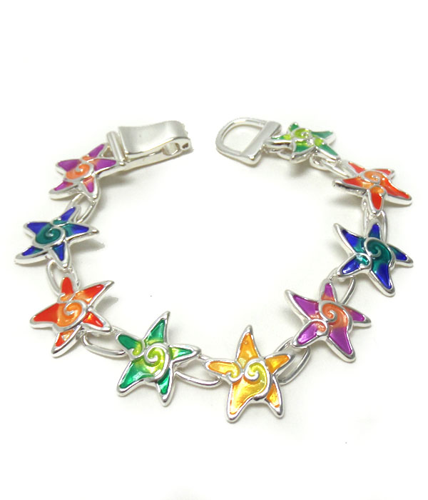 Swirl star fish theme magnetic bracelet 