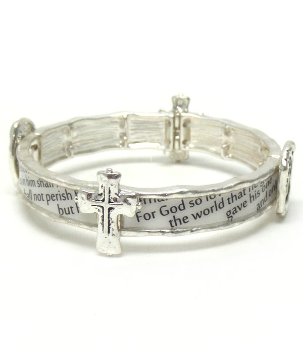Rustic religious design message bracelet