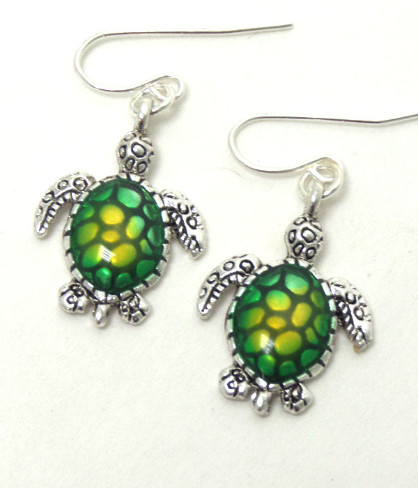 Sea life turtle hook  earrings