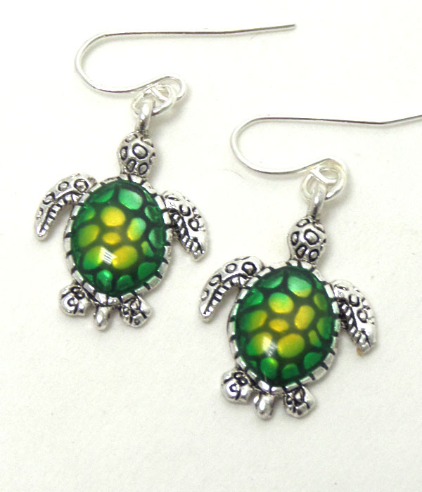 SEA LIFE TURTLE HOOK  EARRINGS