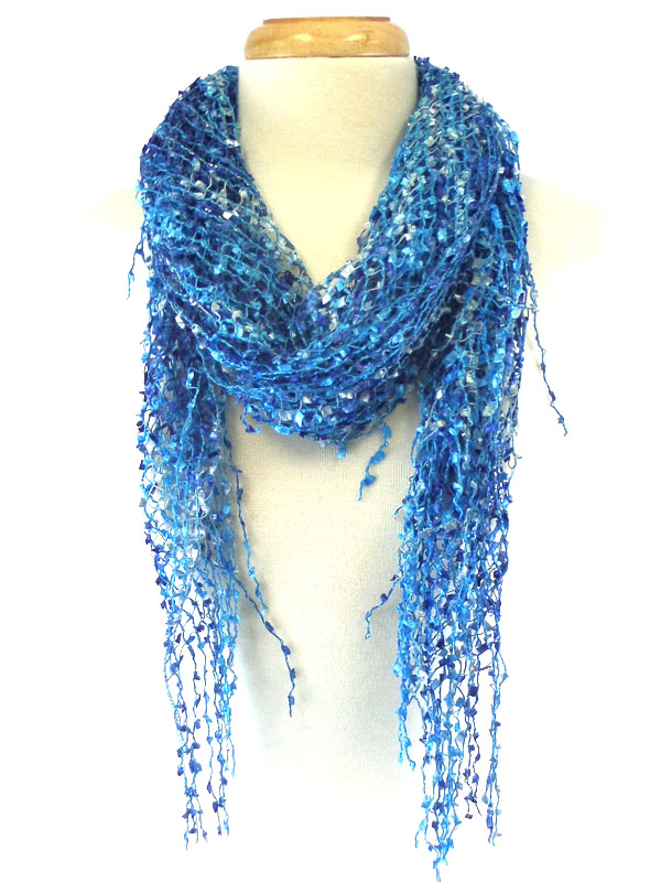 Confetti design fringes scarf 
