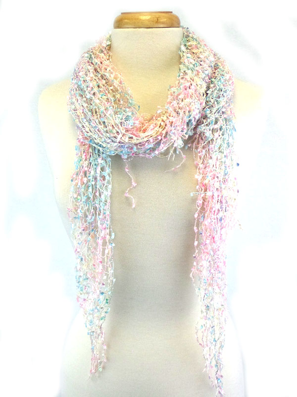 Confetti design fringes scarf 
