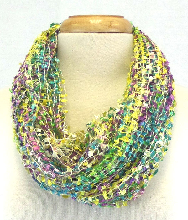 Confetti design fringes infinity scarf