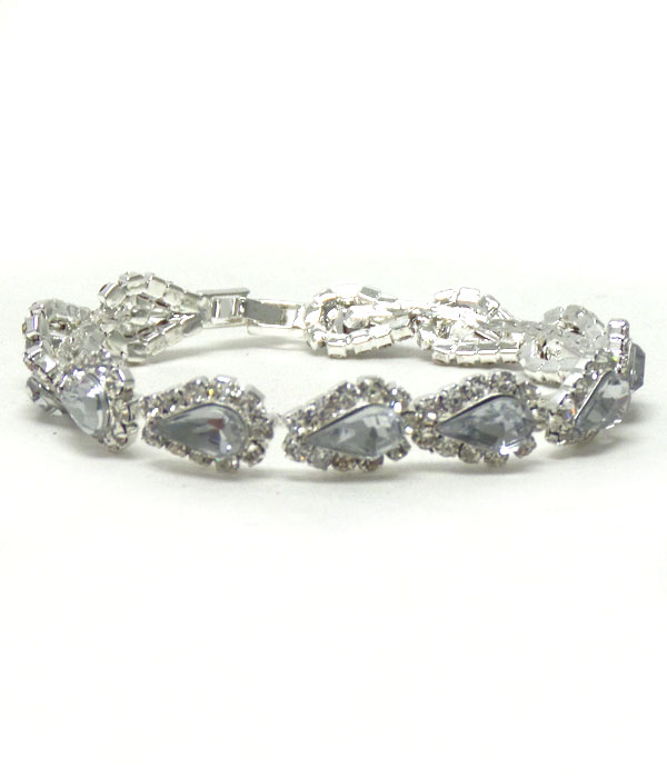 Teardrop linked with crystals bracelet