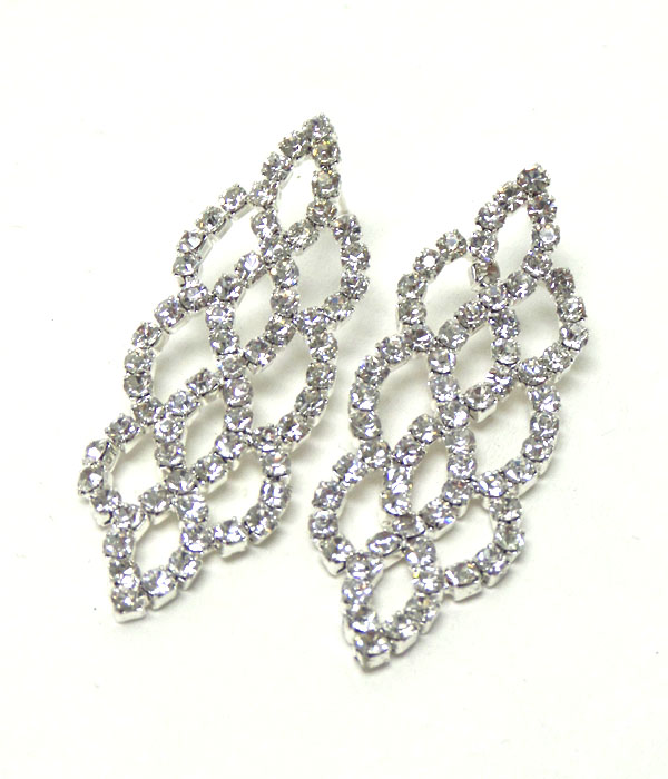 Crystal pattern drop earrings