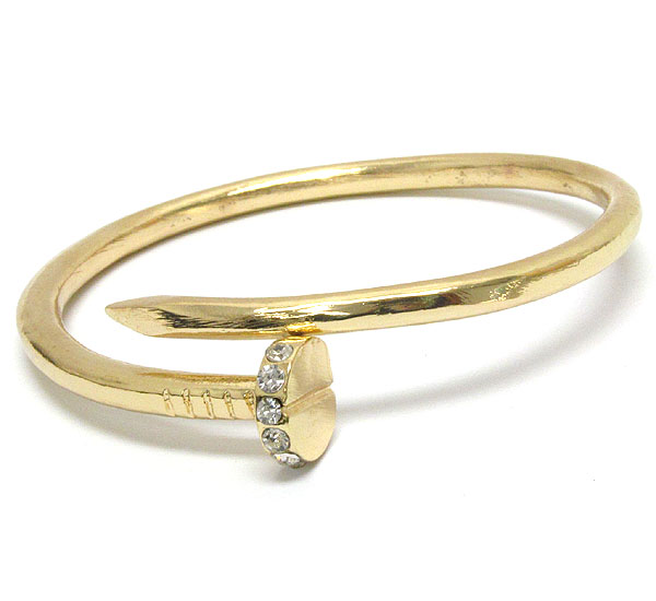 Crystal deco metal nail bangle bracelet