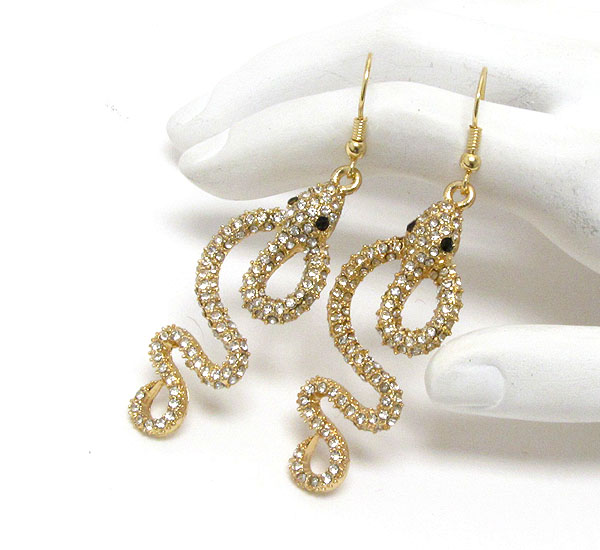 Crystal deco snake earring