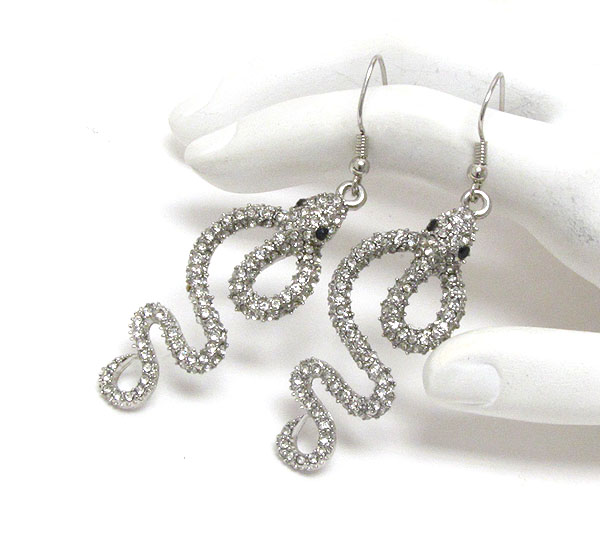 Crystal deco snake earring