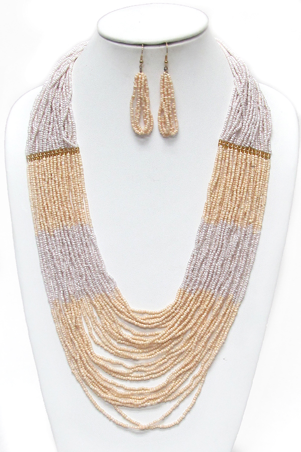 Multi seedbead necklace set