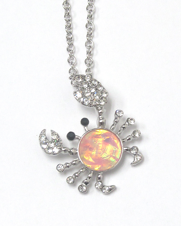 Crystal crab necklace
