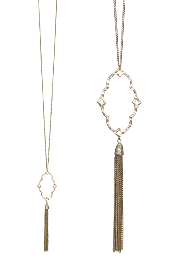 CHAIN TASSEL DROP LONG NECKLACE