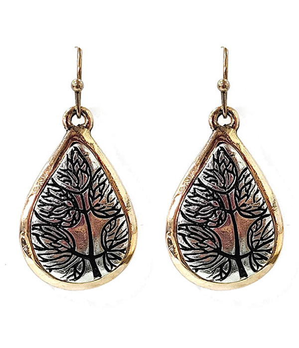 Vintage metal teardrop earring