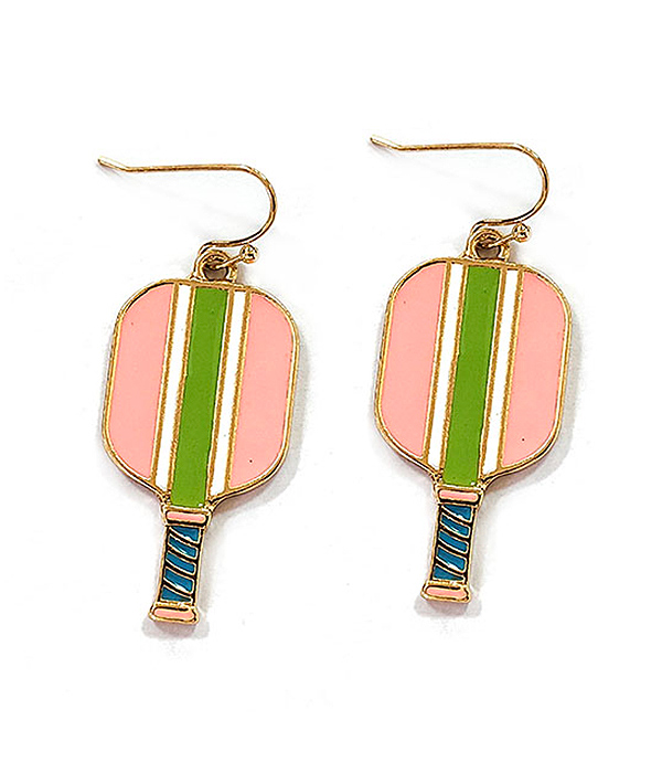 Epoxy pickleball paddle earring