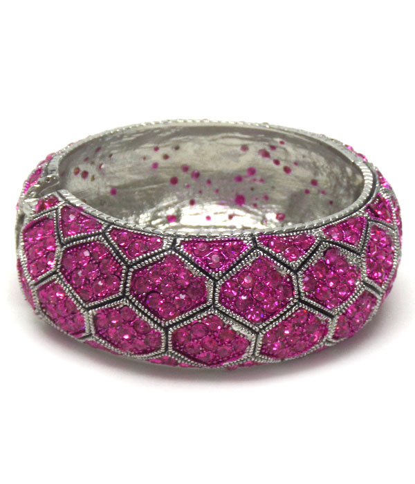 Crystal pave shape hinge magnetic bangle