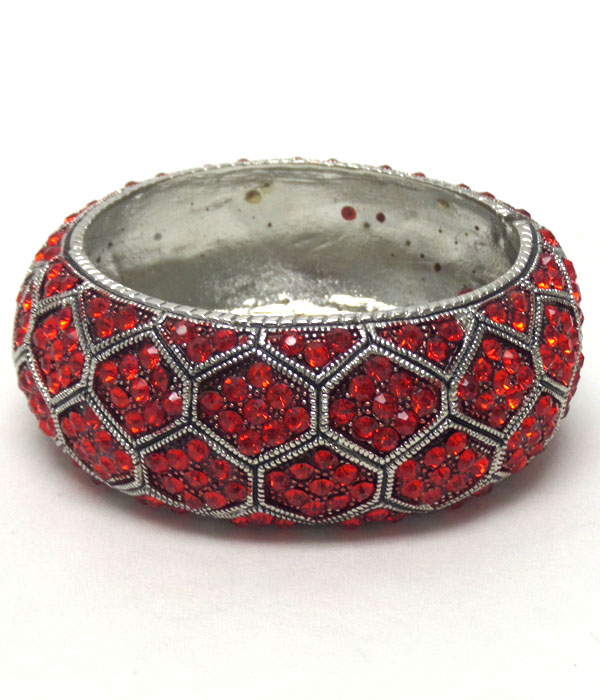 Crystal pave shape hinge magnetic  bangle 