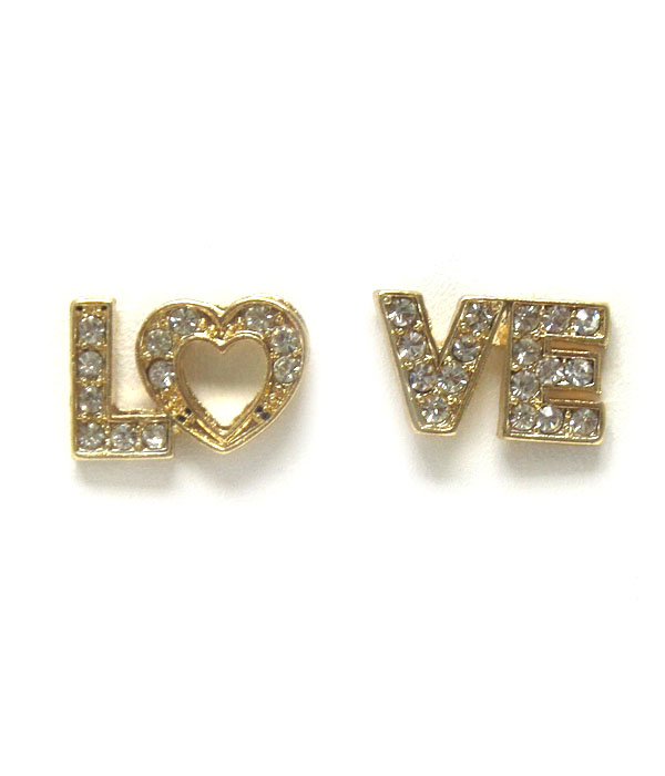 Premier electro plating crystal love earring