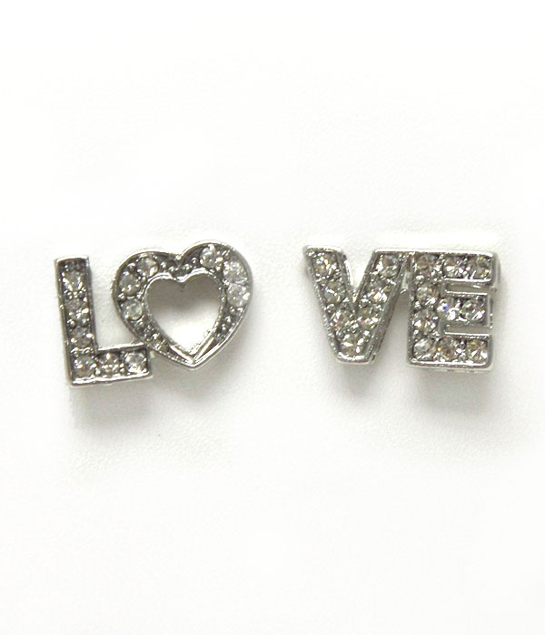 Premier electro plating crystal love earring