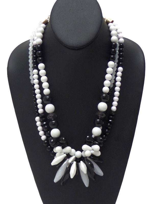 Three layer beads necklace