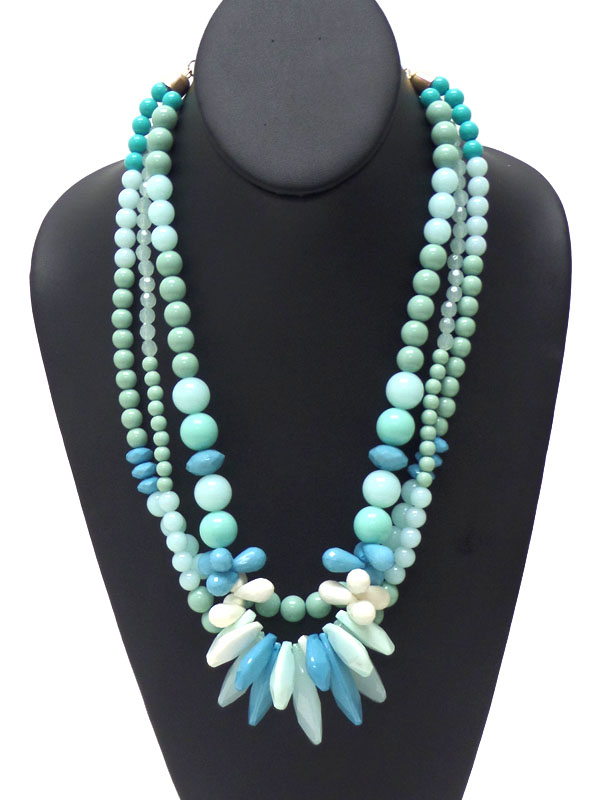 Three layer beads necklace