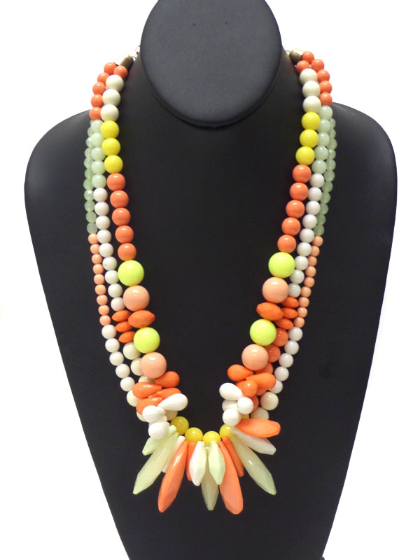 Three layer beads necklace