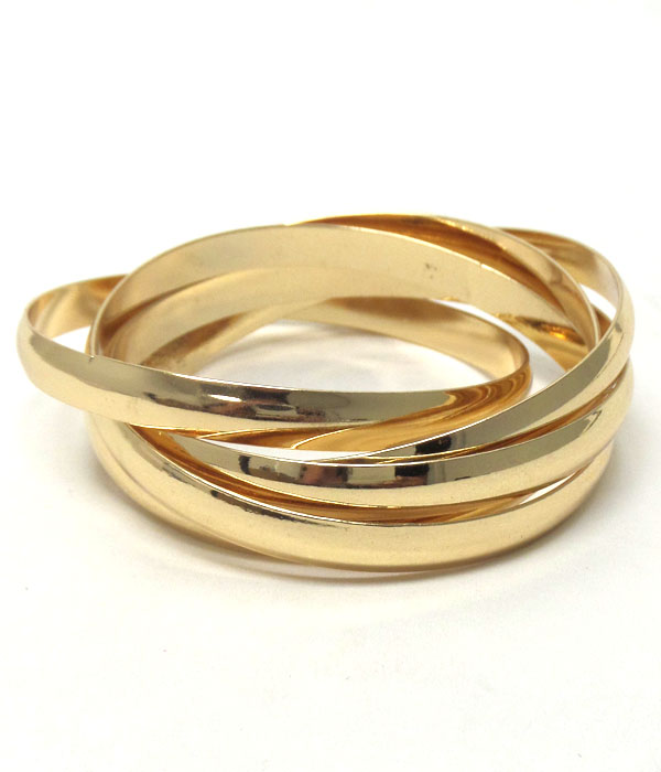 Inter link metal bangle set