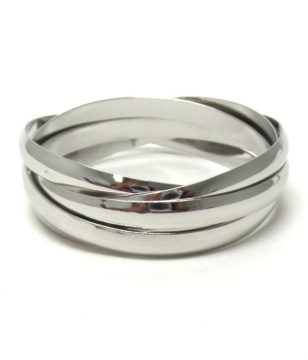 Inter link metal bangle set