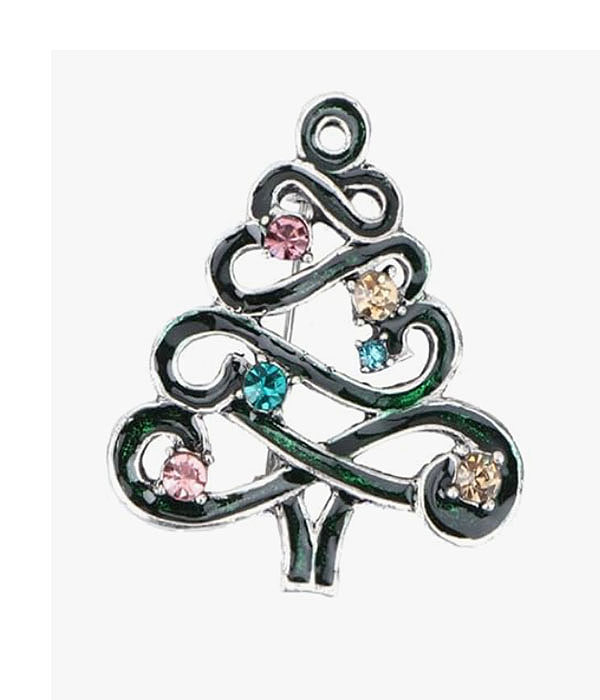 Christmas theme brooch - tree