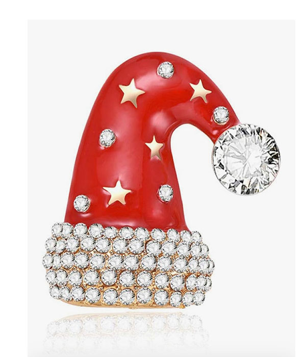 Christmas theme brooch - santa hat
