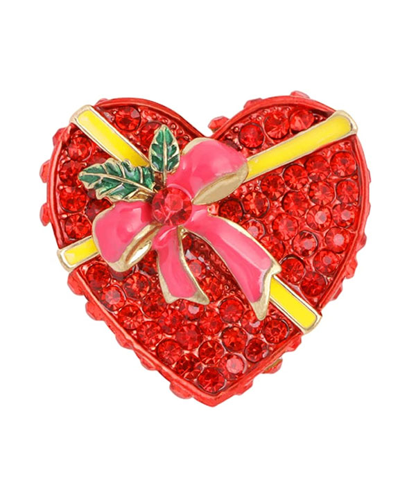 Christmas theme brooch - heart