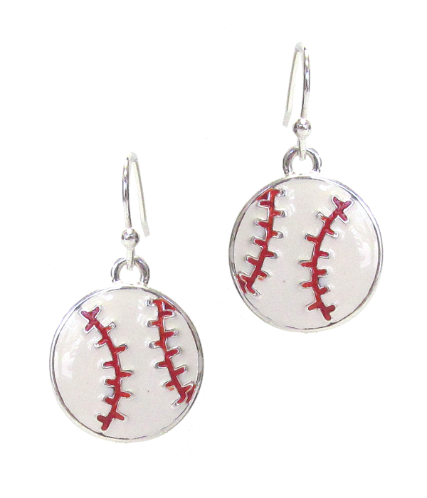 Sport theme epoxy earring - baseball