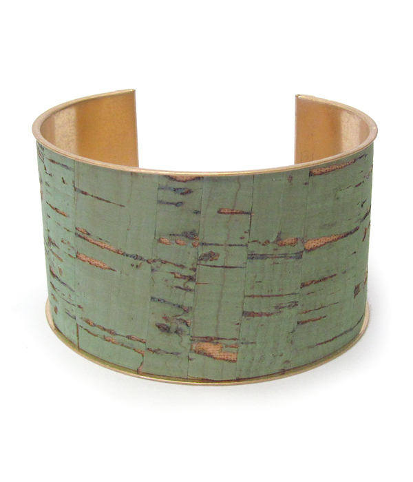 Cork textured wide bangle bracelet