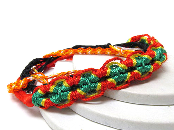 CRYSTAL AND FASHION COLORFUL THREAD LINK FRIENDSHIP BRACELET