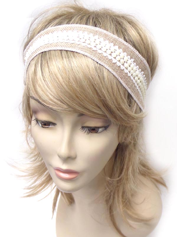 Pearls and lace headband 